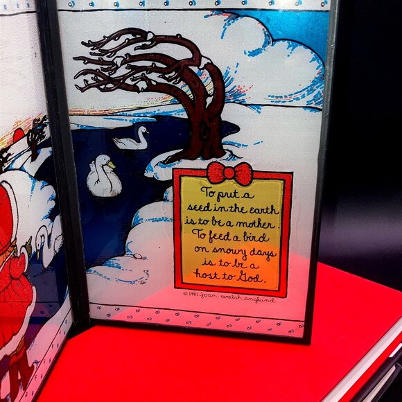 Vintage 1981 Joan Walsh Anglund Seriglass Fold Up Hand Painted Signed - Picture 5 of 8